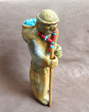 Native Zuni Zuni Rock Native Scout fetish Carving by Freddie Leekya C4085