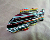 Native Zuni Rainbow Surfite Large Fish Fetish Carving by Brian Yatsattie  C4004