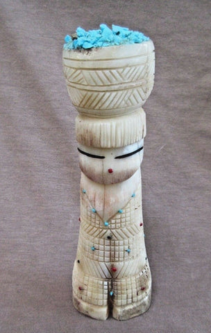 Native American Zuni Extra Large Antler Corn Maiden Fetish By Carl Etsate C2265
