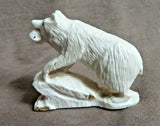 RARE Zuni Museum Quality Antler Bear W Fish Fetish by Pernell Laate  (D)  C3816