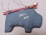 Native Navajo Handmade Soft Sculpture Buffalo Ornament by Peter Ray James  M0106