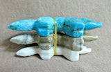 Zuni Turquoise, Jasper & Marble Wolf Unity Trio Fetish by LaVies Natewa C3869