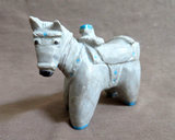 Zuni Zuni Rock Horse w Saddle Carving fetish by Freddie Leekya C4310