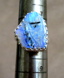Zuni Natural Opal & Silver Corn Maiden Adjustable Ring by Gloria Chattin JR039