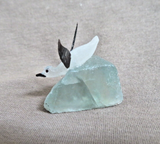 Native Zuni Antler Mini Penguin on Ice Fetish Carving by Ruben Najera C4864