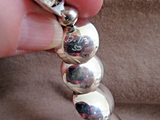 Navajo Sterling Silver Graduated Saucer Bead 22.5" Necklace  - Ina Nez JN498