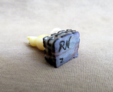 Zuni Micro Mini Mother of Pearl Cat Fetish Carving by Ruben Najera C4812