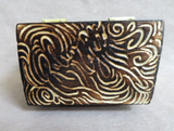 Native Zuni Wood Burned Rose Mini Wood Trinket Box by Ruben Najera M390