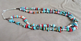 Native Navajo Multi-stone & Heishi 2 Strand Trade bead 26" Necklace JN513