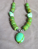 Native Navajo Green Turquoise 18" Necklace by Elouise Chee JN508