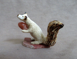 Native Zuni Antler Standing Squirrel w/ Nut Carving by Ruben Najera C4774