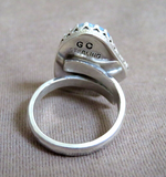 Zuni Natural Opal & Silver Corn Maiden Adjustable Ring by Gloria Chattin JR039