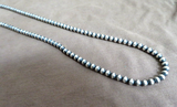 Native Navajo Sterling Silver Navajo Pearls  24" Necklace  JN510