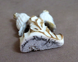 Amazing Native Zuni Antler Mini Owl Duo Fetish Carving by Ruben Najera C4684