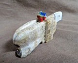 Native Zuni Travertine Onyx Eagle Fetish Carving by Daryl Shack - C4844