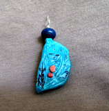 Native Zuni Turquoise Corn Maiden & Eagle Pendant by Gloria Chattin JP289