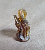 Native Zuni Amber Resting Crane Fetish Carving by Eric Martinez C4896
