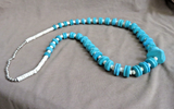 Native Yakama Howlite Heishi and Round bead 32" Necklace by Kasarah Chee JE499