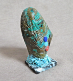 Native Zuni Turquoise 2 Sided Maiden Fetish Carving by Gloria Chattin C4969