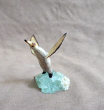 Native Zuni Antler Penguin on Ice Fetish Carving by Ruben Najera C4731