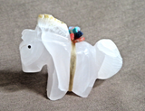 Zuni Wise White Quartz Horse Mustang Fetish Carving  by Daryl Shack - C4973