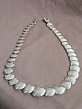 Navajo Sterling Silver Graduated Saucer Bead 22.5" Necklace  - Ina Nez JN498