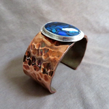 Native Navajo Copper and Abalone Chunky Cuff Bracelet by J Monnereau JB278