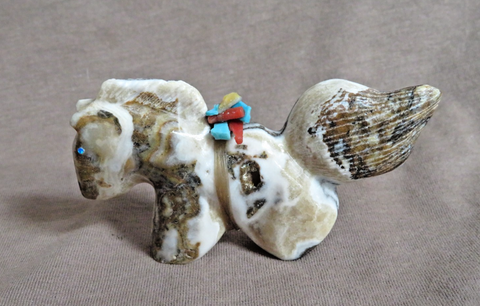Zuni Wise Wild Horse Turquoise Mustang Fetish Carving  by Daryl Shack - C4971
