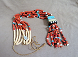 Santo Domingo 4 Strand Multi-stone w/ Inlay Necklace by Torevia Crespin JN557