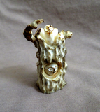 Native Zuni Antler Owl Family in Tree Stump Fetish Carving by Ruben Najera C4821