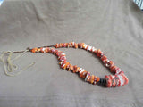 Native Navajo Extra Large Orange Spiny Oyster Necklace by Helen Little JN493