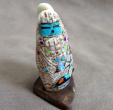 Zuni Shell Double Corn Maiden Fetish Carving w Sunface by Darrin Boone C4825