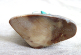 Zuni Shell Double Corn Maiden Fetish Carving w Sunface by Darrin Boone C4825