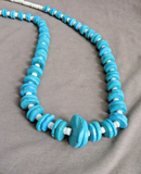 Native Yakama Howlite Heishi and Round bead 32" Necklace by Kasarah Chee JE499