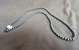 Native Navajo Sterling Silver Navajo Pearls  24" Necklace  JN510