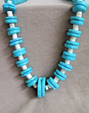 Native Yakama Howlite Heishi and Round bead 32" Necklace by Kasarah Chee JE499