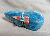 Zuni Blue Apatite Mountain Lion Fetish Carving by Leland Boone/Daphne Quam C4837