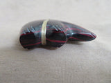 Zuni Red, Black  Bowlerite Bear Fetish by Leland Boone & Daphne Quam C4784