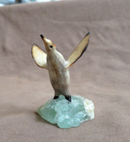 Native Zuni Antler Penguin on Ice Fetish Carving by Ruben Najera C4731