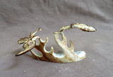 Native Zuni Antler Eagle Duo Fetish Carving by Ruben Najera C4795