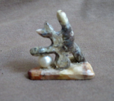 Zuni Mini Antler Cat Playing w a Ball Fetish Carving by Ruben Najera C4826