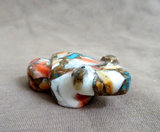 Zuni Spiny Oyster, Turquoise, & Copper Frog Carving by Kenric Laiwakete C4726