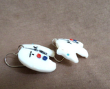Native Zuni Mother of Pearl Bear & Corn Maiden Earrings by Gloria Chattin JE677