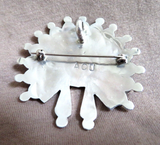 Zuni Silver & Multi-stone Sunface Kachina Pin Pendant by A. Unkestine JP290