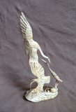 Amazing Native Zuni Antler Heron Trio Fetish Carving by Ruben Najera C4694