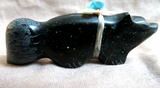Native Zuni  Green Goldstone Wolf Fetish by Leland Boone & Daphne Quam C4699