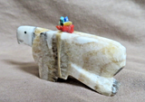 Native Zuni Travertine Onyx Eagle Fetish Carving by Daryl Shack - C4844