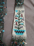 Navajo 15 Strand Beaded 28" Tree of Life Rug Necklace by Joanne Hunter JN504