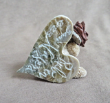 Native Zuni Antler Koala Bear w/ Rose Fetish Carving by Ruben Najera C4856