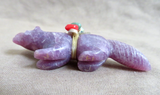 Zuni Purple Jade Wolf Fetish Carving by Rosella & Loubert Soseeah C4730